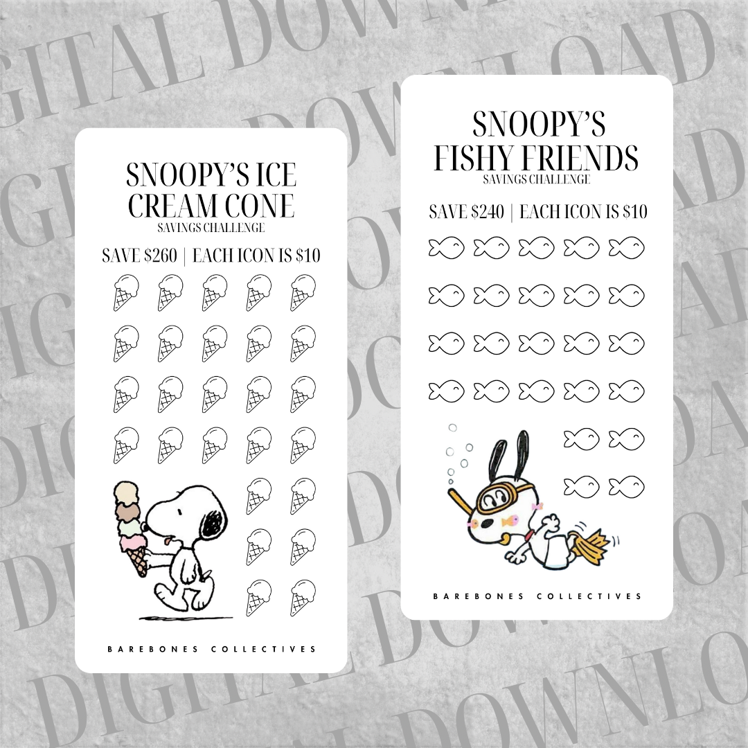 Snoopy's Summer Savings Challenge Set DIGITAL DOWNLOAD