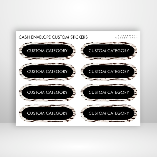 Vanilla Tiger Cash Envelopes Labels Sticker Sheet