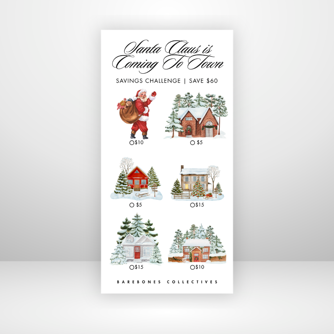 Santa Claus Is Coming To Town Christmas 3x6 Savings Challenge Save $60