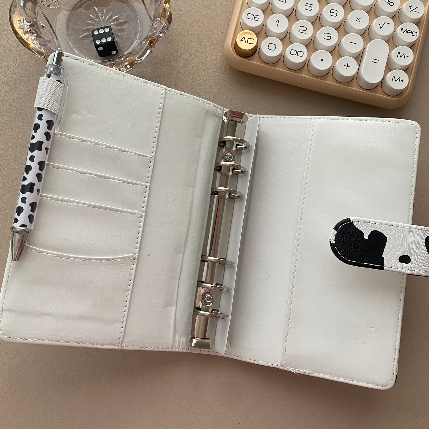 The Rancher Binder - Cow Print Leather A6 Binder