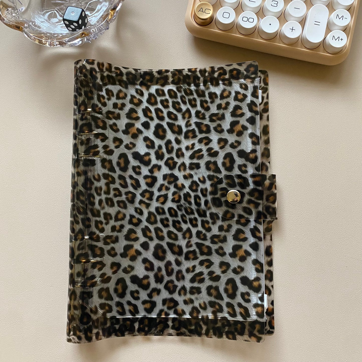 The Frisky Binder - Clear & Leopard A5 Binder