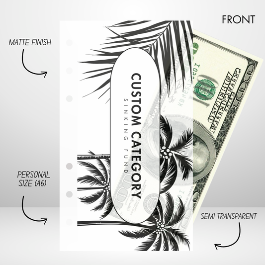 Palm Trees Handmade Cash Envelope Personal Size Set of 3