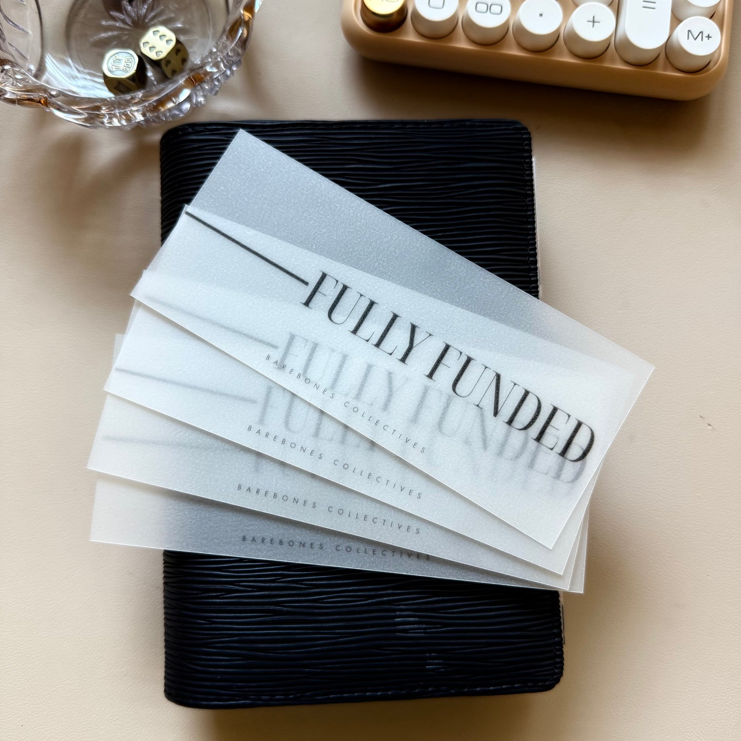 Noto Serif Font Fully Funded Set of 4 In the Bank Cash Place Holders