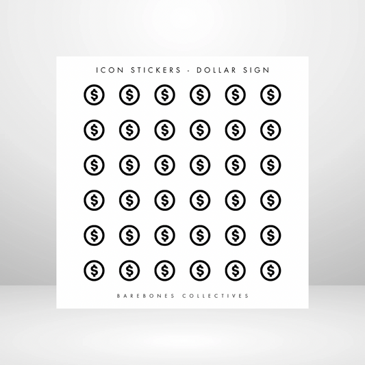 Dollar Sign Icon - Planning Sticker Sheet