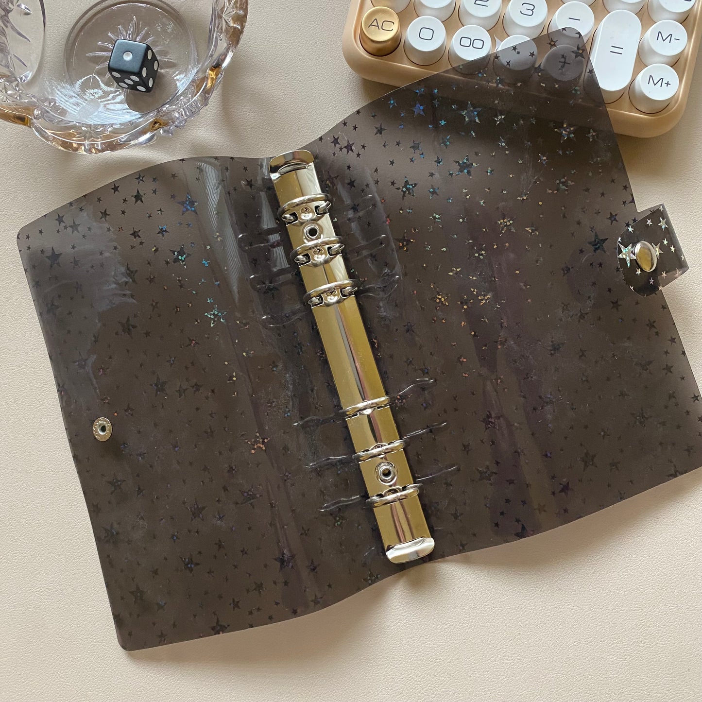 The Star Burst Black Binder - Translucent Black A6 Binder
