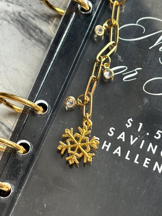 Snow Fall Gold Dangle Charm
