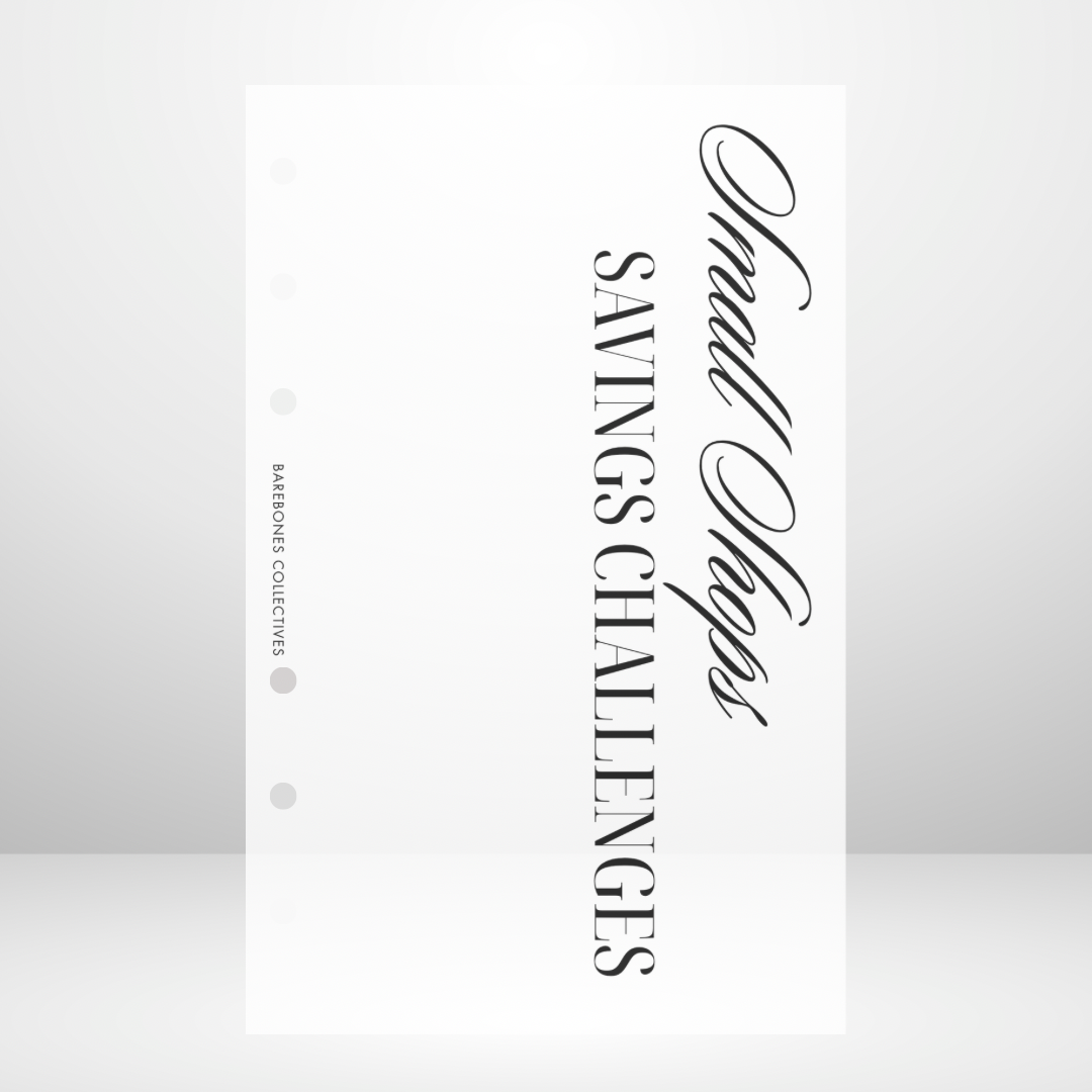Small Shops Savings Challenges Matte Vellum Dashboard