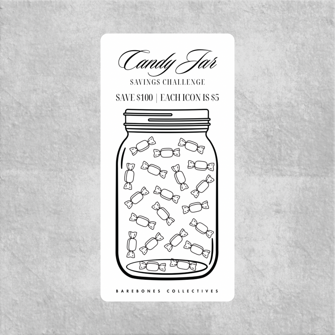 Candy Jar Savings Challenge Save $100