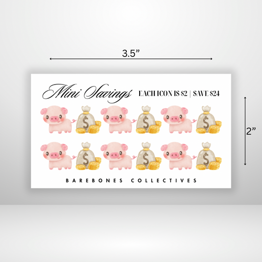 Piggy Bank Mini Savings Challenge Save $24
