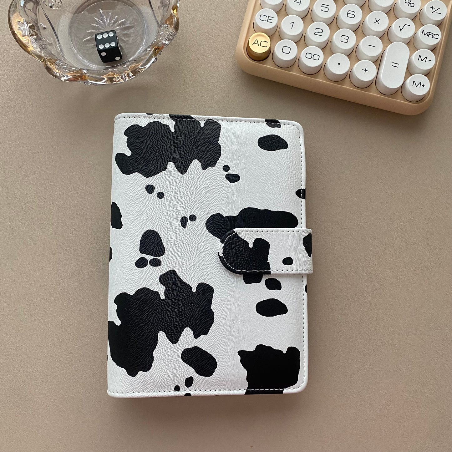 The Rancher Binder - Cow Print Leather A6 Binder
