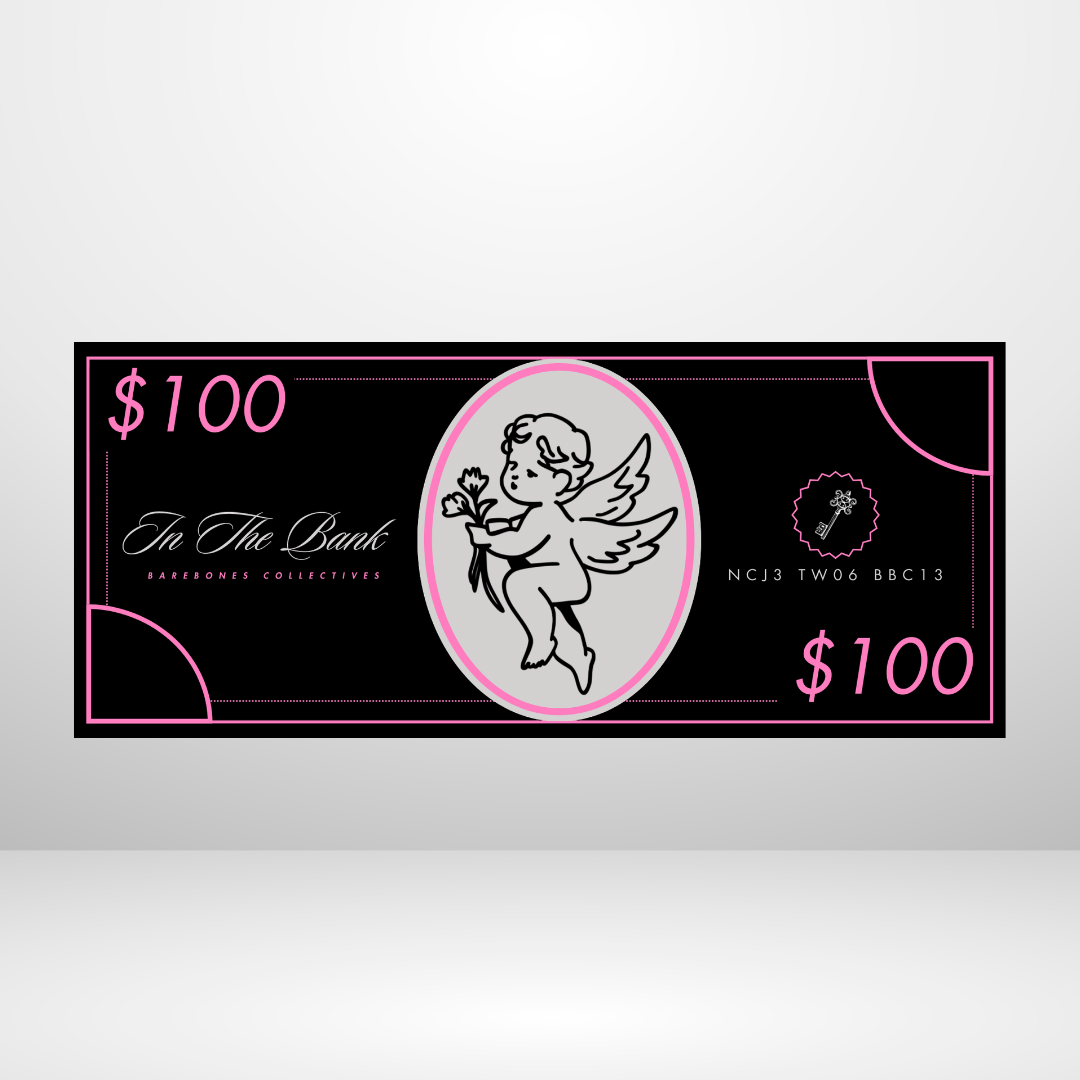 Barebones Currency #PL1 $100 - $500 Noir Set of 4 Cash Place Holders