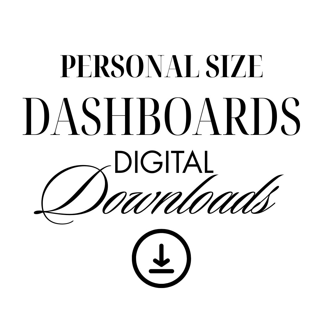 Personal Size Dashboards Digital Downloads