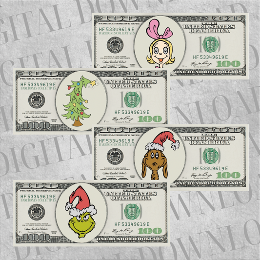 DIY Set of 4 Cash Place Holders $100 DIGITAL DOWNLOAD