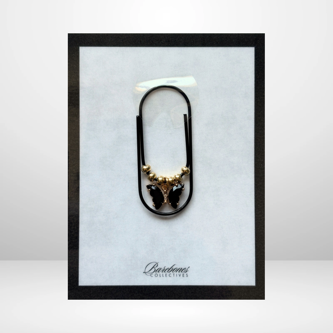 Black Butterfly Paper Clip Charm