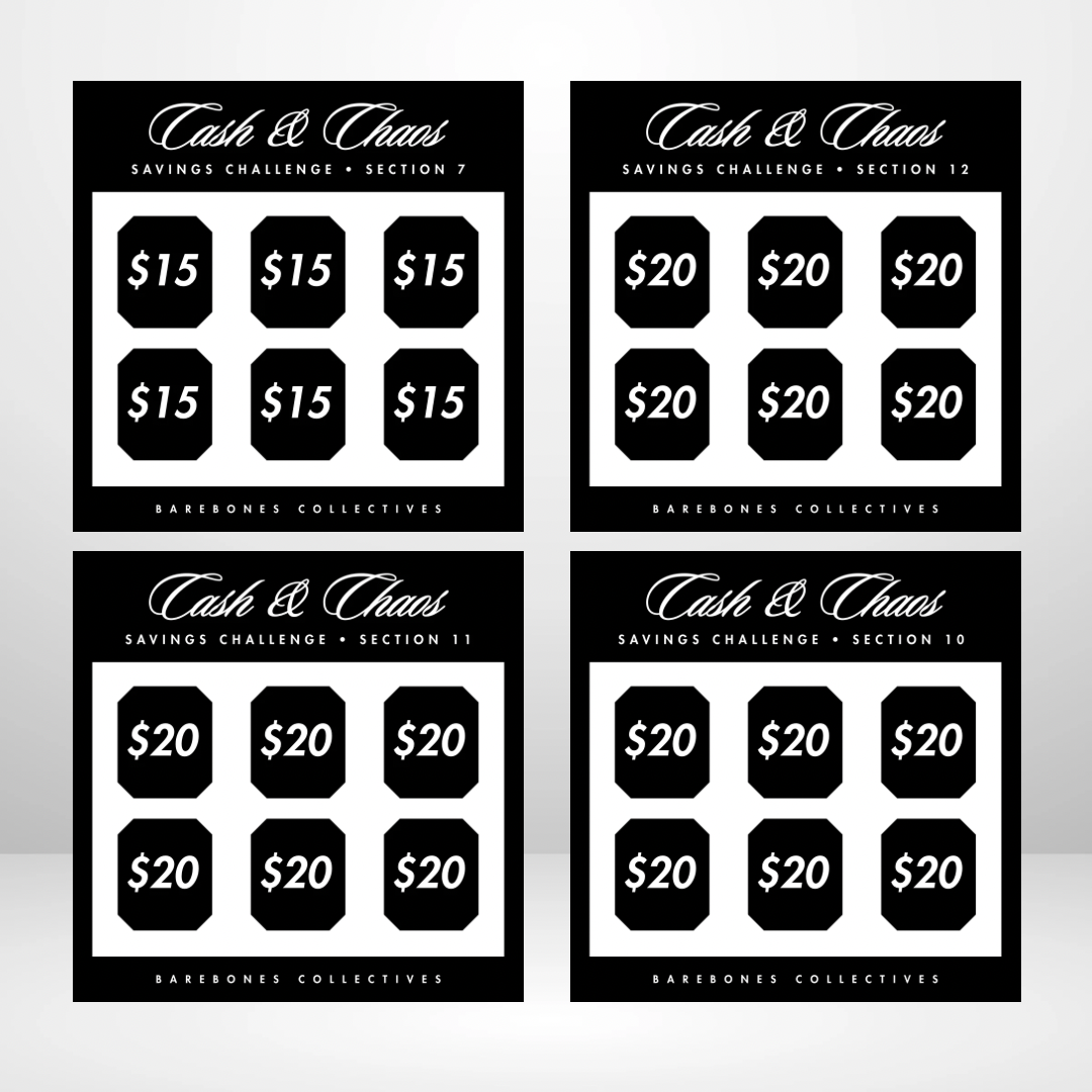 Cash and Chaos Saving Challenges and Envelopes Bundle