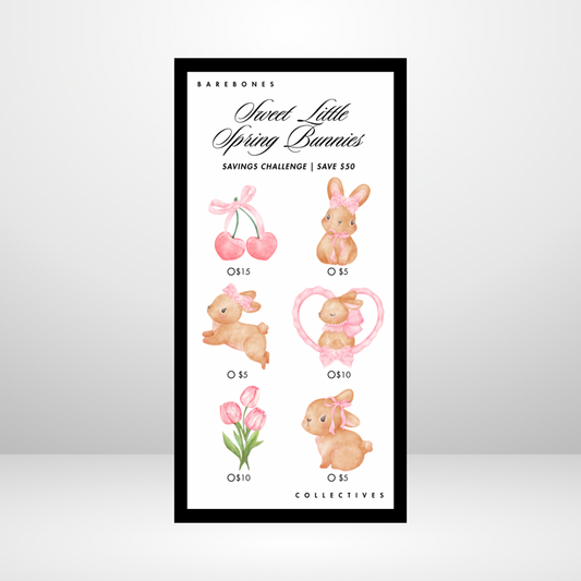 Sweet Little Spring Bunnies Barebones Savings Challenge Save $50