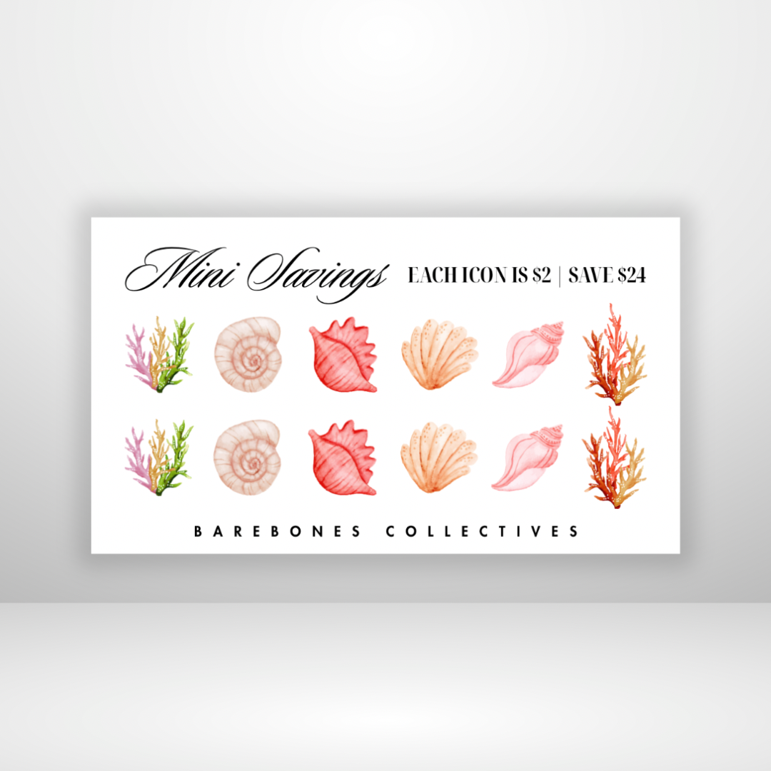 Sea Shells Mini Savings Challenge Save $24