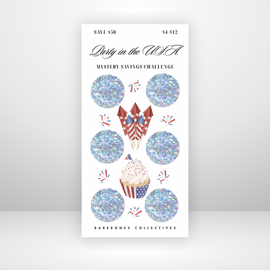 Party in the USA Mystery Scratch Off Savings Challenge Save $50