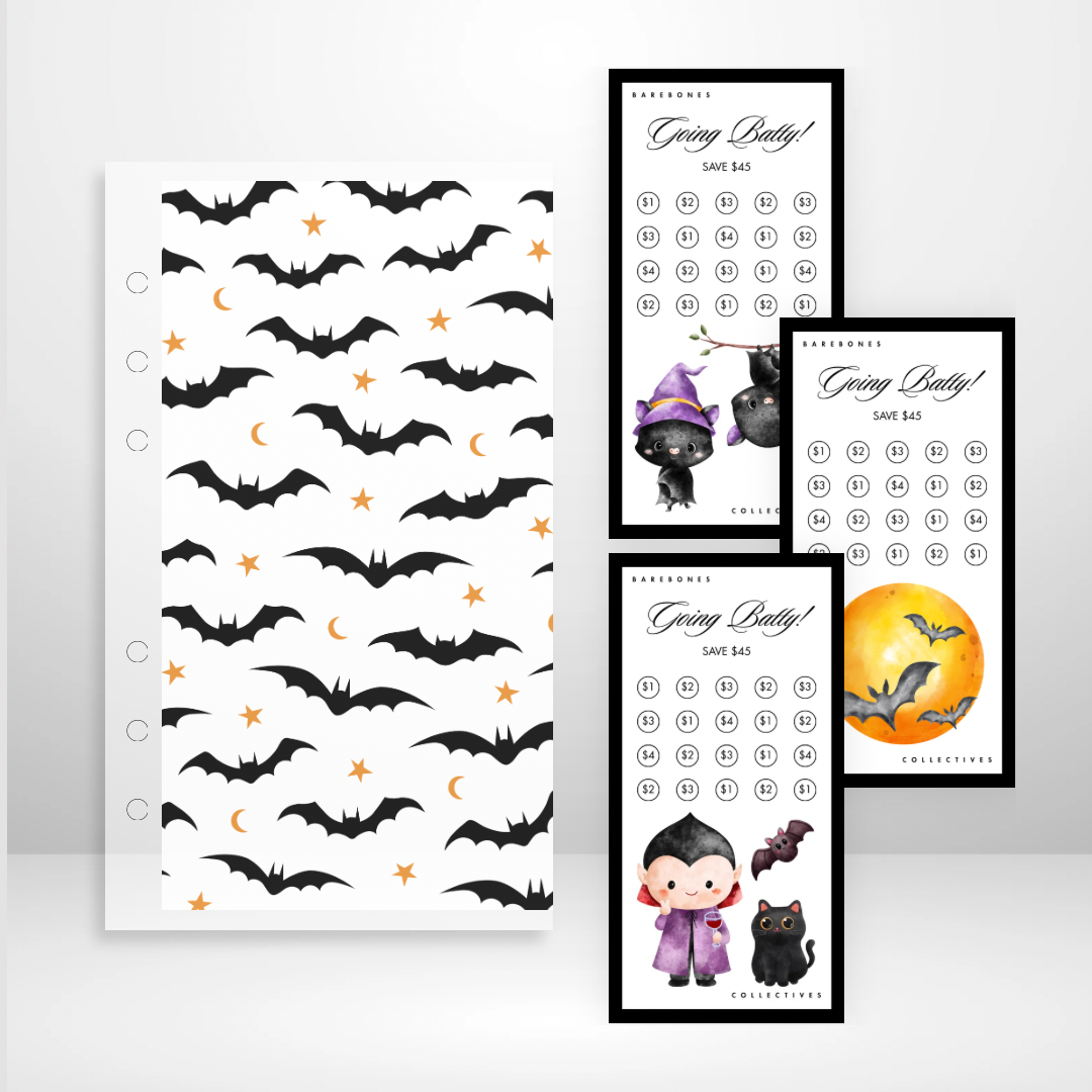 Going Batty! - Matte Cash Envelope + Savings Challenges