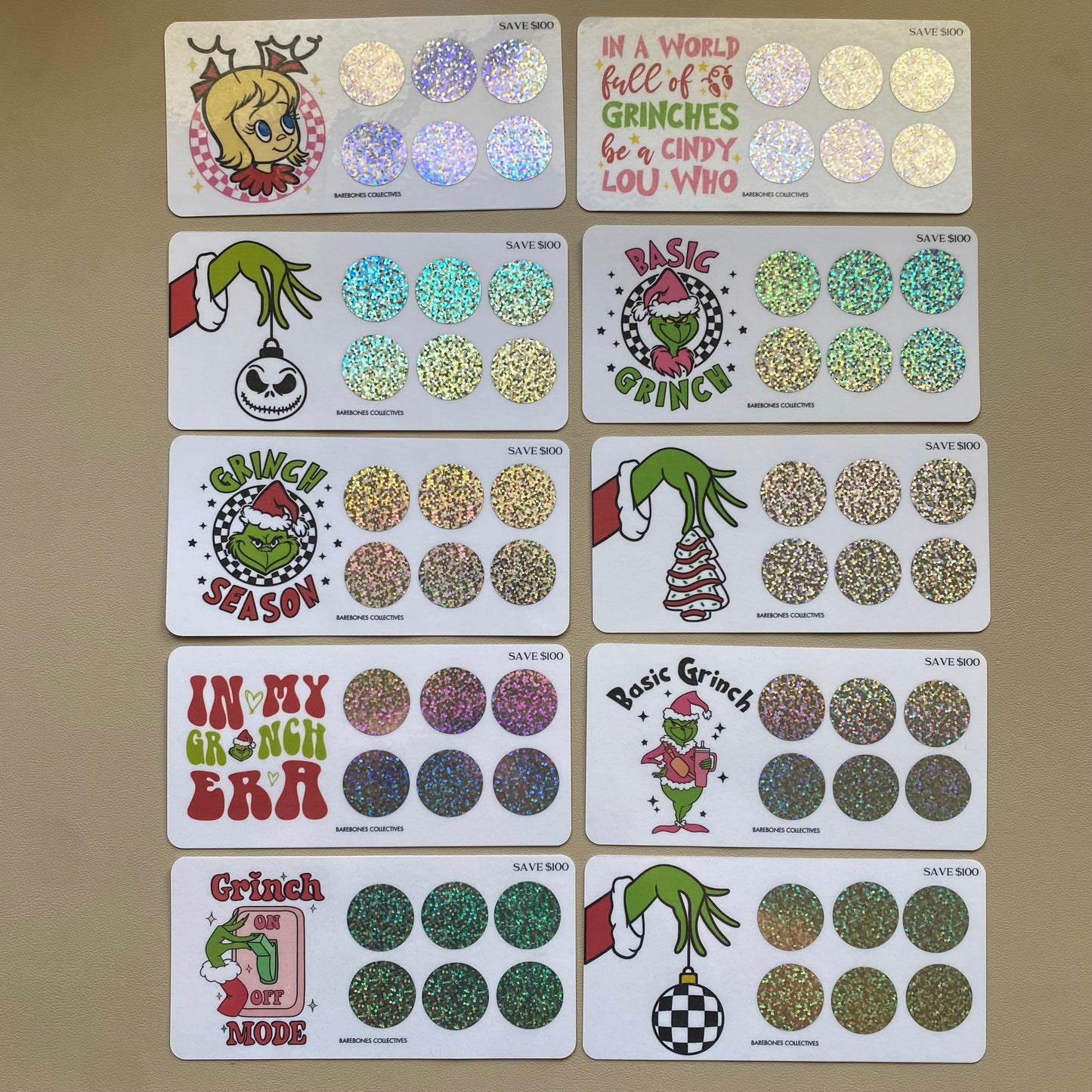 A Grinch Christmas A6 Mystery Scratch Off Savings Challenge Binder Bundle