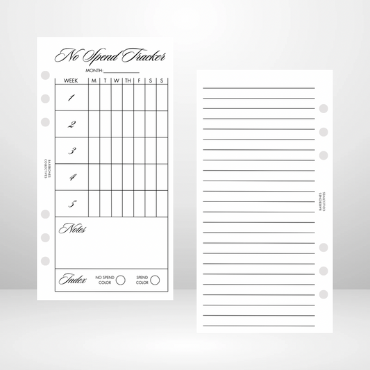 No Spend Tracker Signature Wallet Inserts