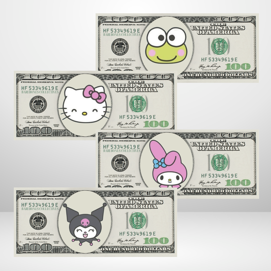 Hello Kitty and Friends Cash Place Holders $100 Sets of 4