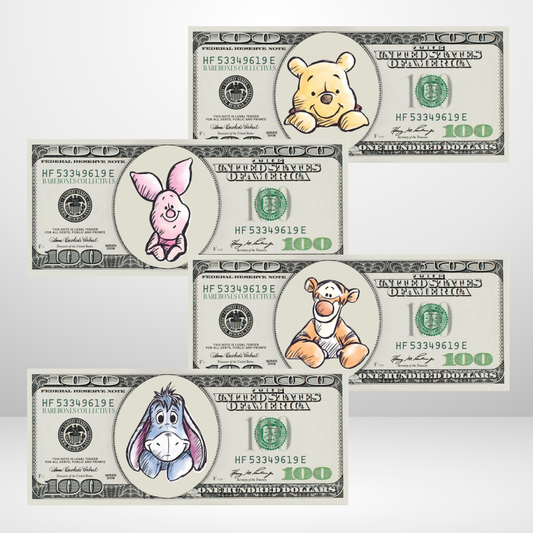 Pooh Bear and Friends Cash Place Holders $100 Sets of 4