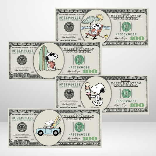 Snoopy's Summer Cash Place Holders $100 Sets of 4