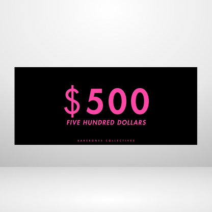 $100 - $50,000 - Pink Lust Set of 4 Cash Place Holders