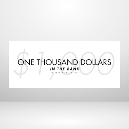 Barebones Simplistic White $100 - $1000 Cash Place Holders
