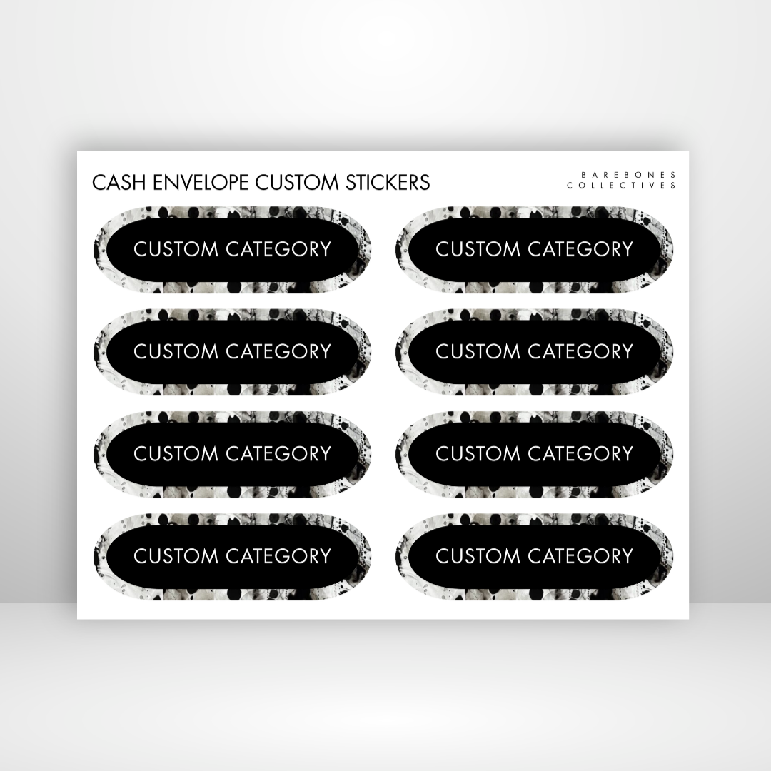 Ink blot Cash Envelopes Labels Sticker Sheet