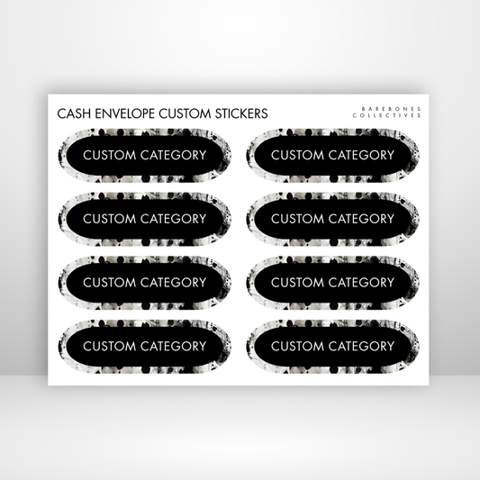 Ink blot Cash Envelopes Labels Sticker Sheet