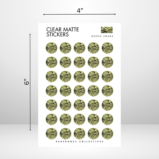 Green Snake Halo 4x6 Sticker Sheet