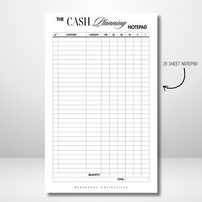 The Cash Planning Note pad