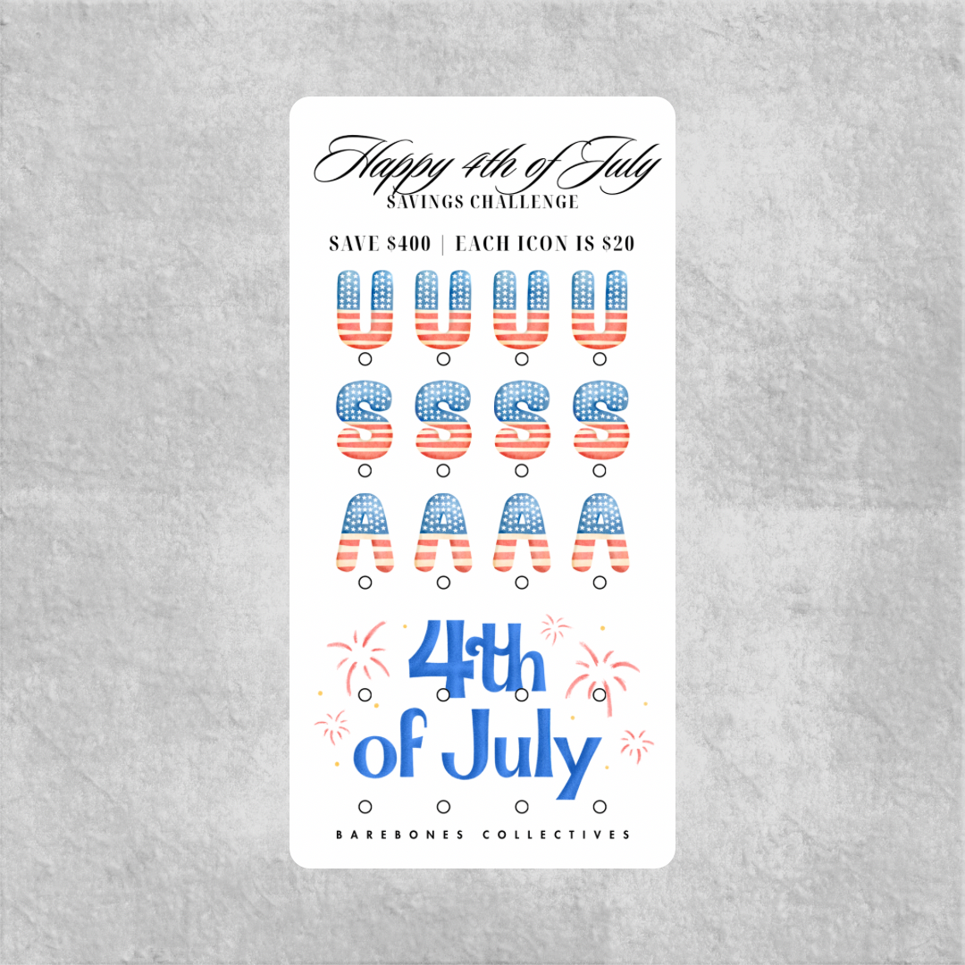 Happy 4th of July Savings Challenge Save $400
