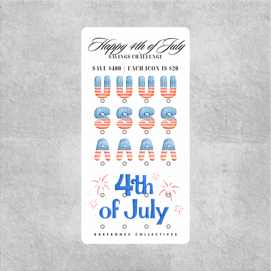 Happy 4th of July Savings Challenge Save $400