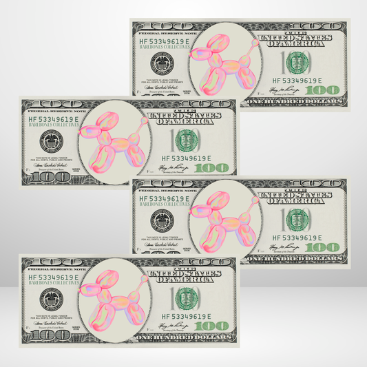 Balloon Dog Cash Place Holders $100 Sets of 4