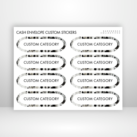 Ink blot Cash Envelopes Labels Sticker Sheet
