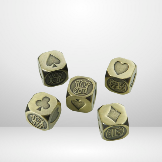 Suits Engraved Metal Dice 1pc