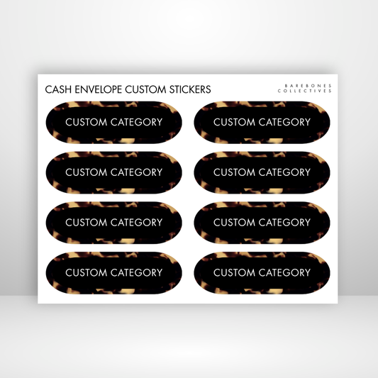 Brown Tortoiseshell Cash Envelopes Labels Sticker Sheet