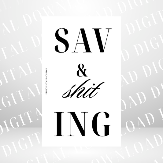 Savings & Shit - Personal Size Dashboard DIGITAL DOWNLOAD