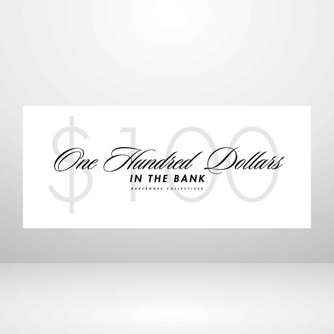 Barebones Script White $100 - $1000 Cash Place Holders