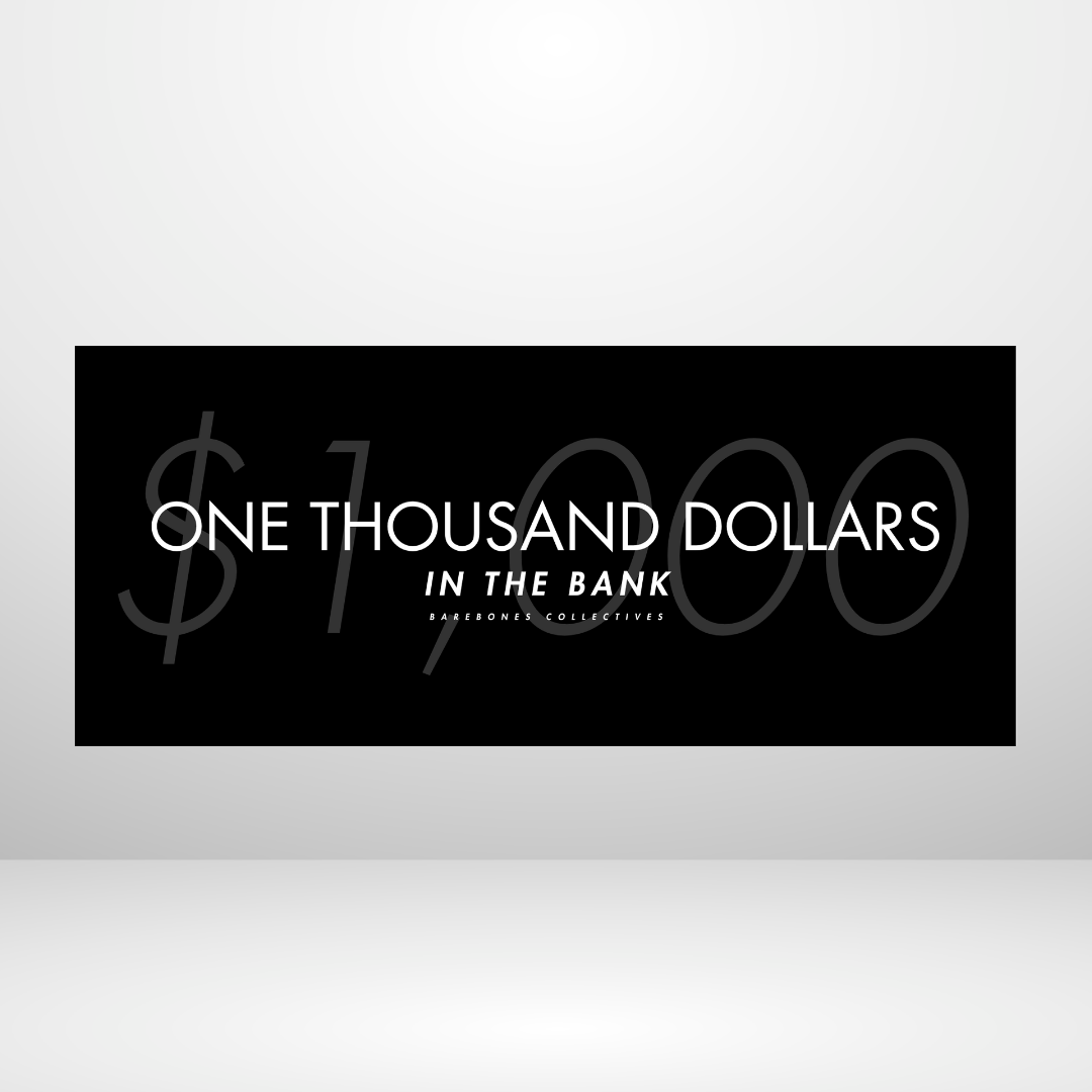 Barebones Simplistic Noir $100 - $1000 Cash Place Holders