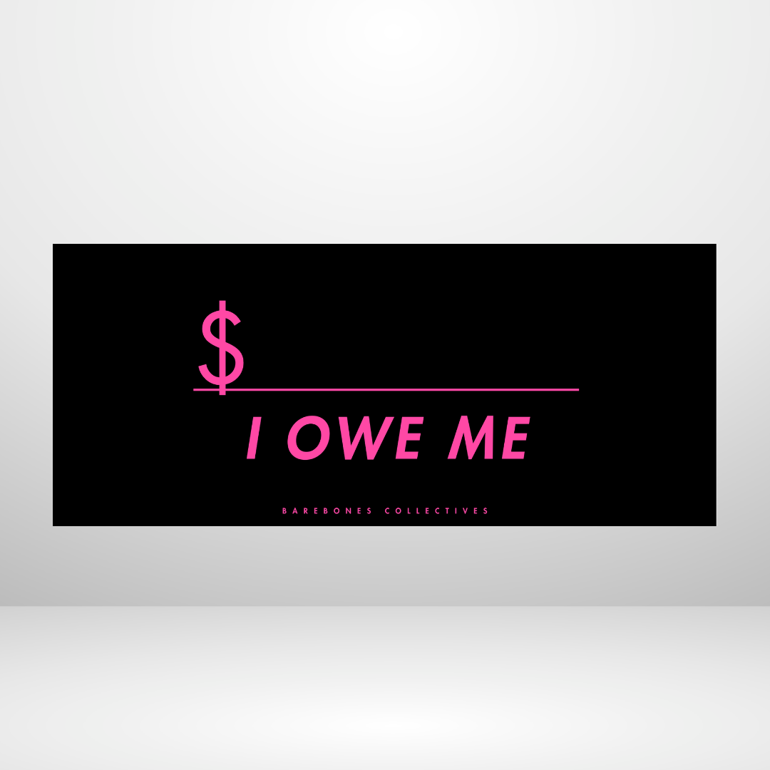 I Owe Me - Pink Lust Set of 4 Cash Place Holders
