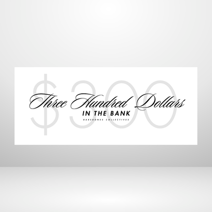 Barebones Script White $100 - $1000 Cash Place Holders