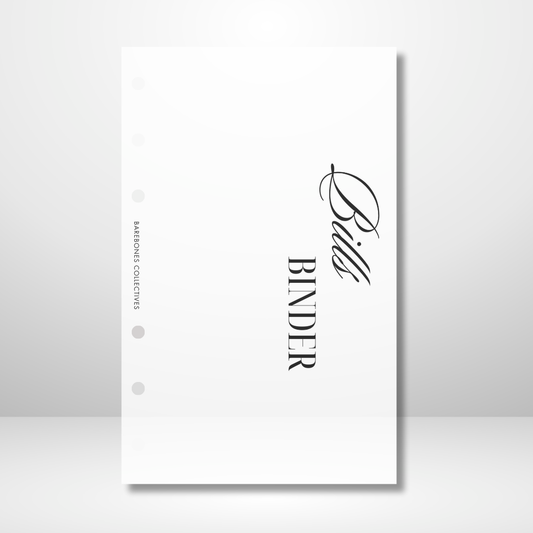 Bills Binder Matte Vellum Dashboard
