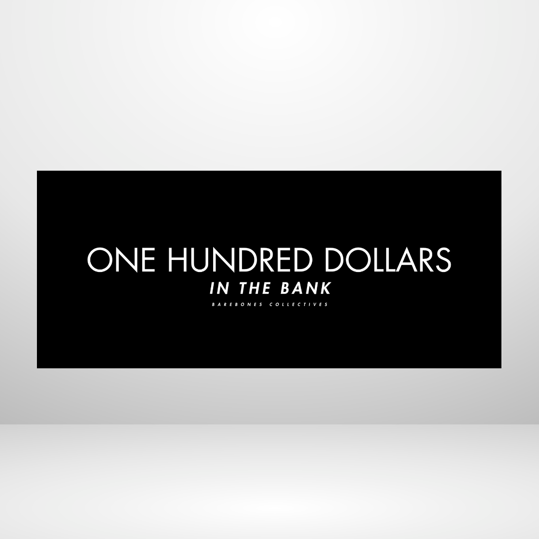 Barebones Minimal Noir $100 - $1,000 Cash Place Holders