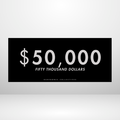 $100 - $50,000 - Nor Set of 4 Cash Place Holders