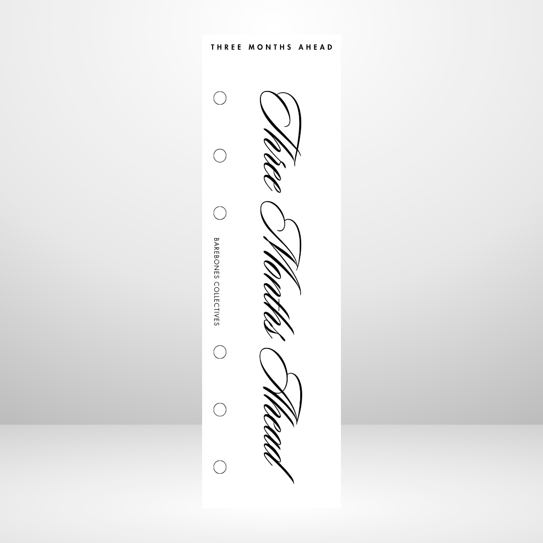 One, Three, and Six Months Ahead Personal Size Binder Bookmark