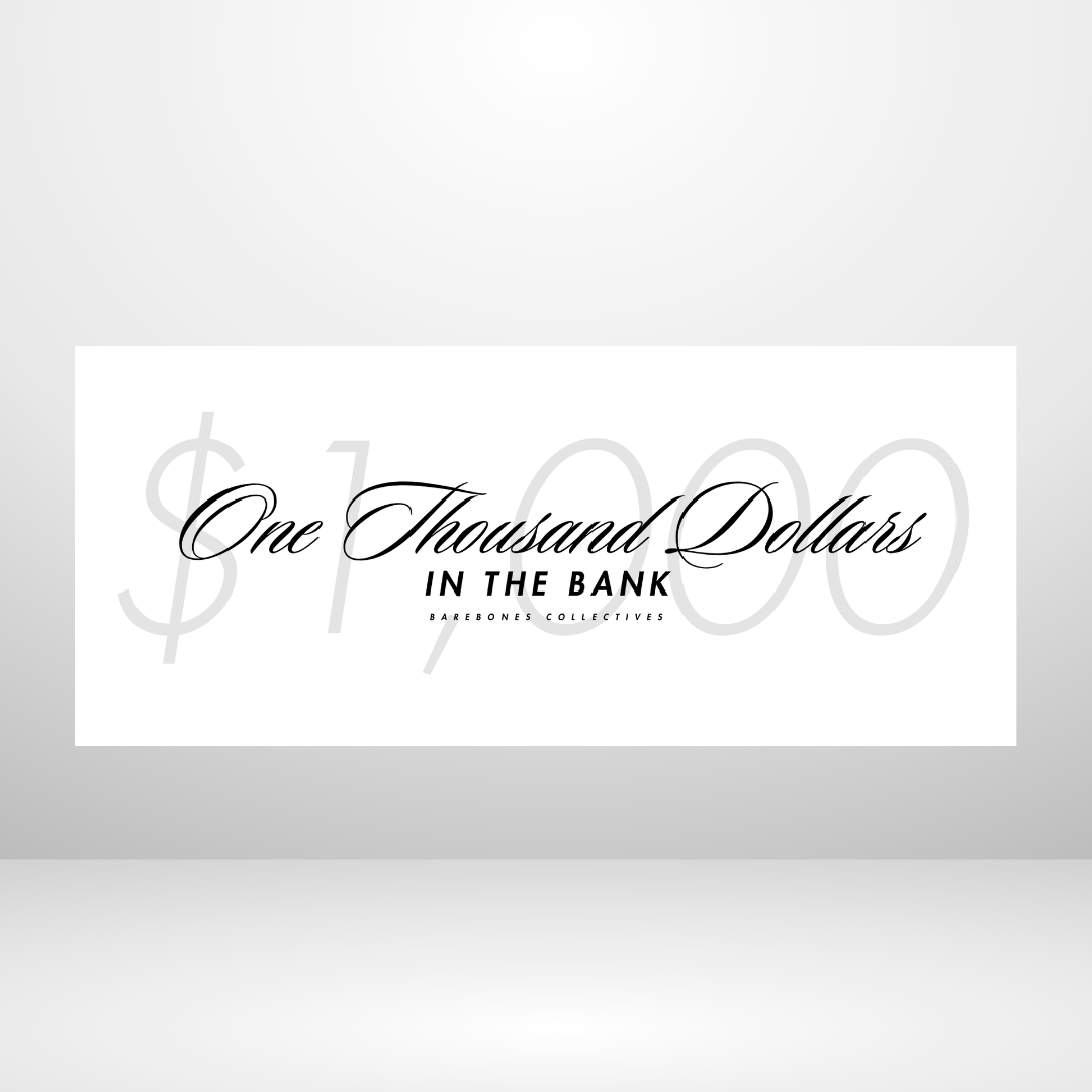 Barebones Script White $100 - $1000 Cash Place Holders